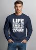 Sweatshirt Herren ohne Kapuze Spruch End of your comfort Zone Pullover Graphic Fashion Streetwear Neverless®preview