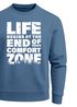 Sweatshirt Herren ohne Kapuze Spruch End of your comfort Zone Pullover Graphic Fashion Streetwear Neverless®preview