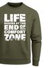 Sweatshirt Herren ohne Kapuze Spruch End of your comfort Zone Pullover Graphic Fashion Streetwear Neverless®preview