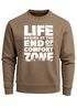 Sweatshirt Herren ohne Kapuze Spruch End of your comfort Zone Pullover Graphic Fashion Streetwear Neverless®preview
