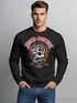 Sweatshirt Herren Print Skull Totenkopf Grafik Biker Design Rundhals-Pullover Fashion Streetwear Neverless®preview