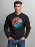 Sweatshirt Herren Print Welle Sonne Retro Vintage Oldschool Rundhals-Pullover Fashion Streetwear Neverless®preview