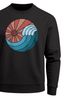 Sweatshirt Herren Print Welle Sonne Retro Vintage Oldschool Rundhals-Pullover Fashion Streetwear Neverless®preview