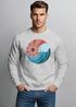 Sweatshirt Herren Print Welle Sonne Retro Vintage Oldschool Rundhals-Pullover Fashion Streetwear Neverless®preview