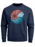 Sweatshirt Herren Print Welle Sonne Retro Vintage Oldschool Rundhals-Pullover Fashion Streetwear Neverless®preview