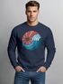 Sweatshirt Herren Print Welle Sonne Retro Vintage Oldschool Rundhals-Pullover Fashion Streetwear Neverless®preview