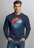 Sweatshirt Herren Print Welle Sonne Retro Vintage Oldschool Rundhals-Pullover Fashion Streetwear Neverless®preview