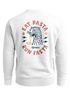 Sweatshirt Herren Pullover mit Backprint Eat Pasta Run Fasta Food Spaghetti Grafik Leopard Retro Streetwear Fashion Neverless®preview