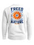 Sweatshirt Herren Pullover mit Backprint Freed by Nature Sonnenmotiv mit Retro-Schriftzug Outdoor Streetwear Fashion Neverless®preview