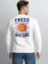 Sweatshirt Herren Pullover mit Backprint Freed by Nature Sonnenmotiv mit Retro-Schriftzug Outdoor Streetwear Fashion Neverless®preview