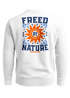 Sweatshirt Herren Pullover mit Backprint Freed by Nature Sonnenmotiv mit Retro-Schriftzug Outdoor Streetwear Fashion Neverless®preview