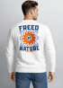 Sweatshirt Herren Pullover mit Backprint Freed by Nature Sonnenmotiv mit Retro-Schriftzug Outdoor Streetwear Fashion Neverless®preview