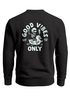 Sweatshirt Herren Pullover mit Backprint Good Vibes Only Skelett Spruch Fun Style Fashion Streetwear Neverless®preview