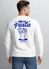 Sweatshirt Herren Pullover mit Backprint More Pasta Less Disaster Nudel Design Retro Fashion Streetwear Neverless®preview