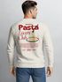 Sweatshirt Herren Pullover mit Backprint Pasta Lovers Club Spaghetti Design Food Retro Style Fashion Streetwear Neverless®preview