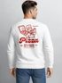 Sweatshirt Herren Pullover mit Backprint Pizza Eat a Slice Fashion Streetwear Fun Food Print Retro Style Neverless®preview