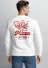 Sweatshirt Herren Pullover mit Backprint Pizza Eat a Slice Fashion Streetwear Fun Food Print Retro Style Neverless®preview