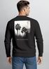 Sweatshirt Herren Pullover mit Backprint Schwarzweiß Palmen Design Minimal Streetwear Style Fashion Streetwear Neverless®preview