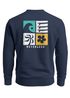 Sweatshirt Herren Pullover mit Graphic Backprint mit Welle, Blume und Sonne – Retro Streetwear Fashion Männer Neverless®preview