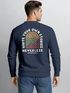Sweatshirt Herren Pullover mit Outdoor Backprint mit Sonne und Bergen Adventure Style Fashion Streetwear Neverless®preview