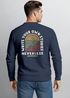 Sweatshirt Herren Pullover mit Outdoor Backprint mit Sonne und Bergen Adventure Style Fashion Streetwear Neverless®preview