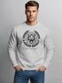 Sweatshirt Herren Schriftzug Oldschool Print Tiger Pullover Bedruckt Rundhals-Pullover Neverless®preview