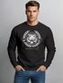 Sweatshirt Herren Schriftzug Oldschool Print Tiger Pullover Bedruckt Rundhals-Pullover Neverless®preview
