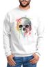 Sweatshirt Herren Skull Totenkopf Neon Splatter Rundhals-Pullover Moonworks®preview