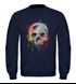 Sweatshirt Herren Skull Totenkopf Neon Splatter Rundhals-Pullover Moonworks®preview