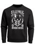 Sweatshirt Herren Steel Is Real Biker Totenkopf Rundhals-Pullover Neverless® Skull Stahlhelm Born To Ridepreview