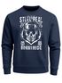 Sweatshirt Herren Steel Is Real Biker Totenkopf Rundhals-Pullover Neverless® Skull Stahlhelm Born To Ridepreview