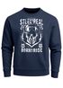 Sweatshirt Herren Steel Is Real Biker Totenkopf Rundhals-Pullover Neverless® Skull Stahlhelm Born To Ridepreview