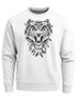 Sweatshirt Herren Tiger Boho Zentangle Bohamian Atzec Federn Traumfänger Rundhals-Pullover Neverless®preview
