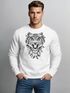 Sweatshirt Herren Tiger Boho Zentangle Bohamian Atzec Federn Traumfänger Rundhals-Pullover Neverless®preview