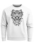 Sweatshirt Herren Tiger Boho Zentangle Bohamian Atzec Federn Traumfänger Rundhals-Pullover Neverless®preview