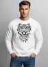 Sweatshirt Herren Tiger Boho Zentangle Bohamian Atzec Federn Traumfänger Rundhals-Pullover Neverless®preview