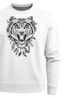 Sweatshirt Herren Tiger Boho Zentangle Bohamian Atzec Federn Traumfänger Rundhals-Pullover Neverless®preview