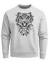 Sweatshirt Herren Tiger Boho Zentangle Bohamian Atzec Federn Traumfänger Rundhals-Pullover Neverless®preview