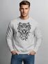 Sweatshirt Herren Tiger Boho Zentangle Bohamian Atzec Federn Traumfänger Rundhals-Pullover Neverless®preview