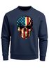 Sweatshirt Herren USA Amerika Flagge auf Totenkopf Rundhals-Pullover Neverless®preview