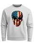 Sweatshirt Herren USA Amerika Flagge auf Totenkopf Rundhals-Pullover Neverless®preview