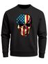 Sweatshirt Herren USA Amerika Flagge auf Totenkopf Rundhals-Pullover Neverless®preview