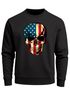 Sweatshirt Herren USA Amerika Flagge auf Totenkopf Rundhals-Pullover Neverless®preview