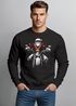 Sweatshirt Herren Weihnachten Bad Santa Biker Motorrad Aufdruck Print Rundhals-Pullover Fashion Streetwear Neverless®preview