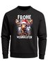 Sweatshirt Herren Weihnachtspullover Aufdruck Elch Rentier Frohe Weihnachten Weihnachtsoutfit Männer Moonworks®preview
