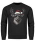 Sweatshirt Herren Weihnachtspullover Aufdruck Rentier Hirsch mit Weihnachtsmütze Weihnachtsoutfit Männer Moonworks®preview