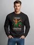 Sweatshirt Herren Weihnachtspullover Dino Katze Merry Christmas Aufdruck Weihnachtsoutfit Männer Moonworks®preview