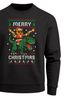 Sweatshirt Herren Weihnachtspullover Dino Katze Merry Christmas Aufdruck Weihnachtsoutfit Männer Moonworks®preview