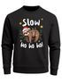 Sweatshirt Herren Weihnachtspullover Faultier Spruch Slow Ho Ho Aufdruck Weihnachtsoutfit Männer Moonworks®preview