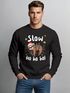 Sweatshirt Herren Weihnachtspullover Faultier Spruch Slow Ho Ho Aufdruck Weihnachtsoutfit Männer Moonworks®preview